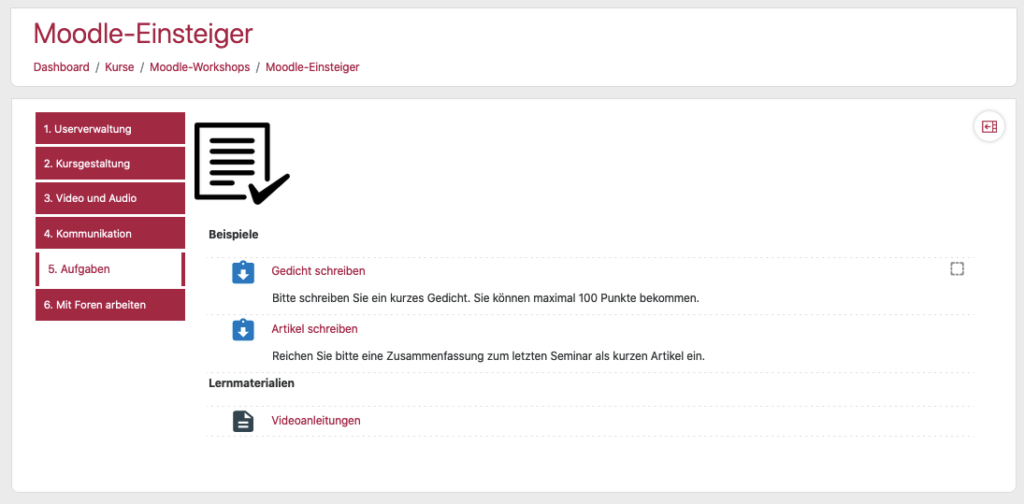 moodle tabs